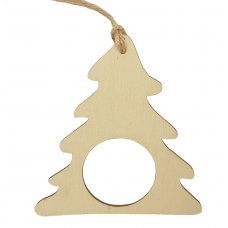 Χριστουγεννιάτικo Ξύλινo Δεντράκι, Natural Καφέ (10cm)